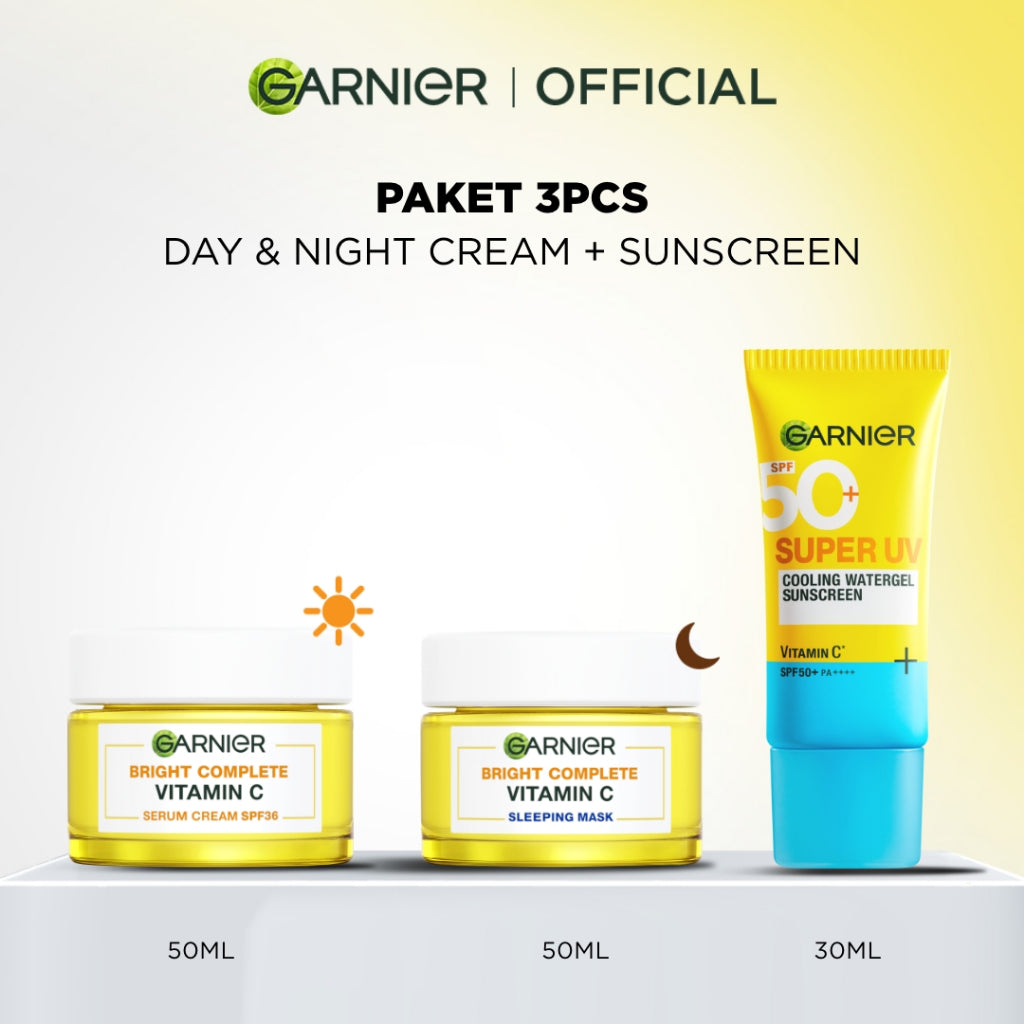 [PAKET HEMAT ISI 2] Garnier Perfect Simple Set Day Cream & Night Cream 50 ml Krim Siang & Krim Malam Mencerahkan Bundle Paket Skincare 1 set lengkap moisturizer tone up Untuk Kulit Cerah & Glowing pelembab wajah cream pemutih wajah glowing cepat