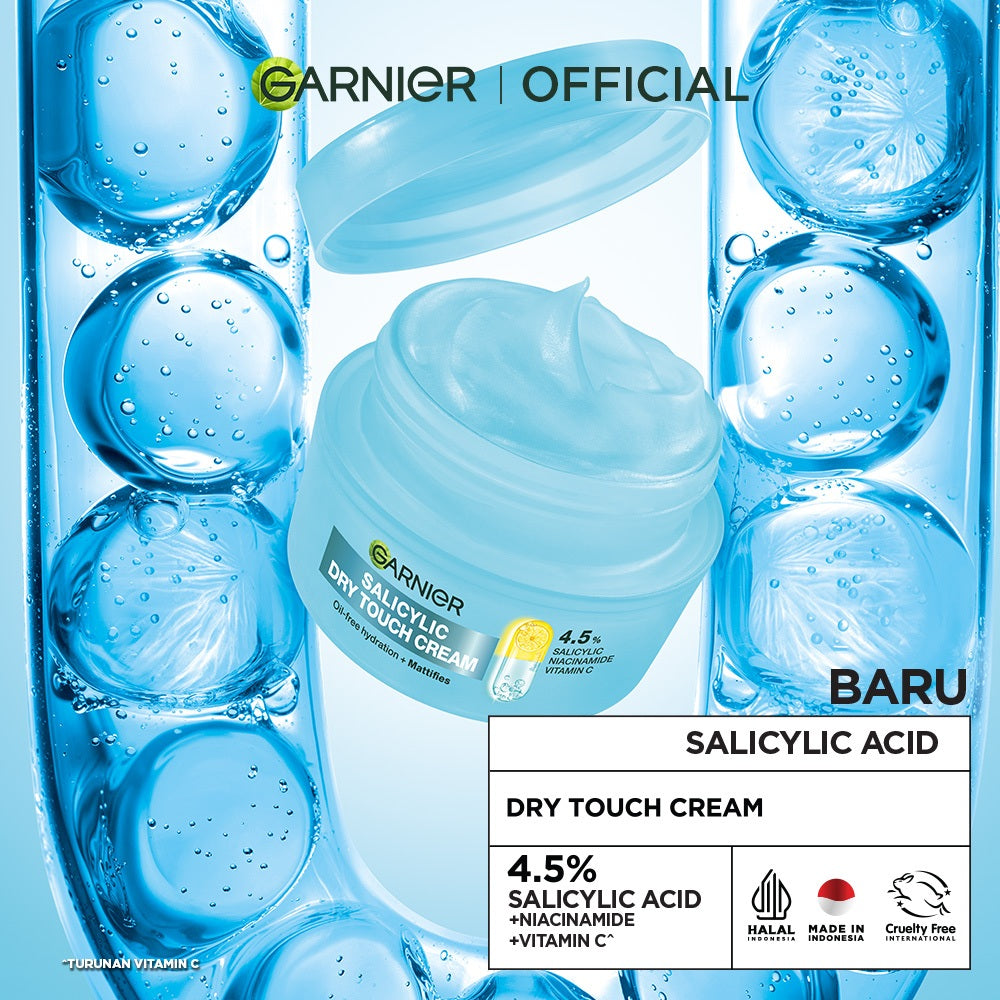 [NEW LAUNCH] GARNIER Mochi Dry Touch Cream Moisturizer Pelembab Wajah Skin Barrier 4.5% Vitamin C / Niacinamide / Salicylic Acid 30ml & 50ml Skincare Set Krim Siang Krim Malam Day Cream Serum Tone Up Mosturizer Mousturizer Cream Pemutih Wajah