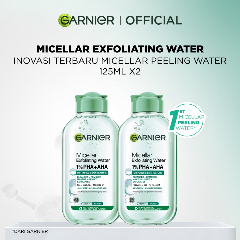 [PAKET HEMAT ISI 2] GARNIER Micellar Water 125ml ALL VARIANT Skincare Cleansing - Pembersih Wajah & Make up untuk Kulit Sensitif Micellar Cleansing Water Paket Skincare 1 set lengkap