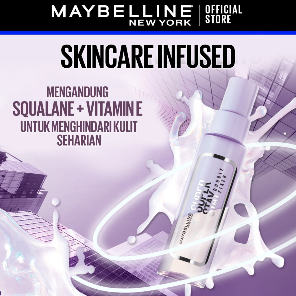 MAYBELLINE OFFICIAL Superstay Unbreakable Set - Superstay Setting Spray, Flex Powder Foundation, Lumi Matte Foundation Shade 111 Transferproof Ringan Tahan Air Waterproof