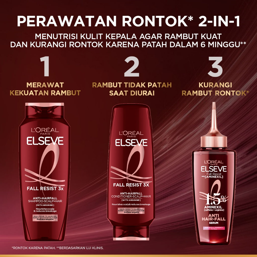[BARU] L'Oreal Paris Elseve Aminexil Serum  - Anti Hair-Fall Serum With Aminexil - 102ml -  Perawatan Kekuatan Rambut, yang Rambutnya patah , Rambut Rontok, Serum Kulit Kepala.