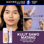 MAYBELLINE OFFICIAL Superstay Unbreakable Set - Superstay Setting Spray, Flex Powder Foundation, Lumi Matte Foundation Shade 111 Transferproof Ringan Tahan Air Waterproof