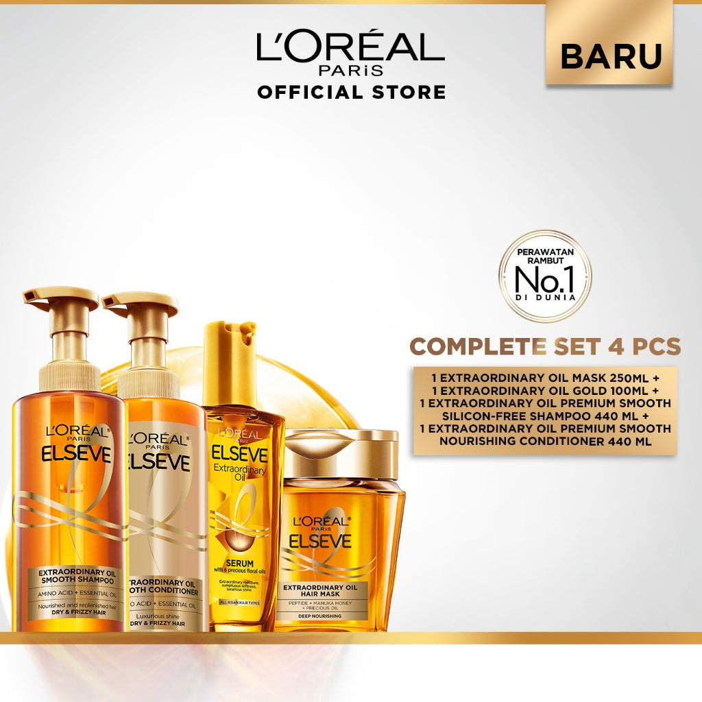[BARU] L'Oreal Paris Elseve Extraordinary Oil Mask 250mL | Refill Mask 250mL | Nutrisi Rambut Kering, Kusam, dan Rusak | Untuk Rambut Frizzy - Kusut