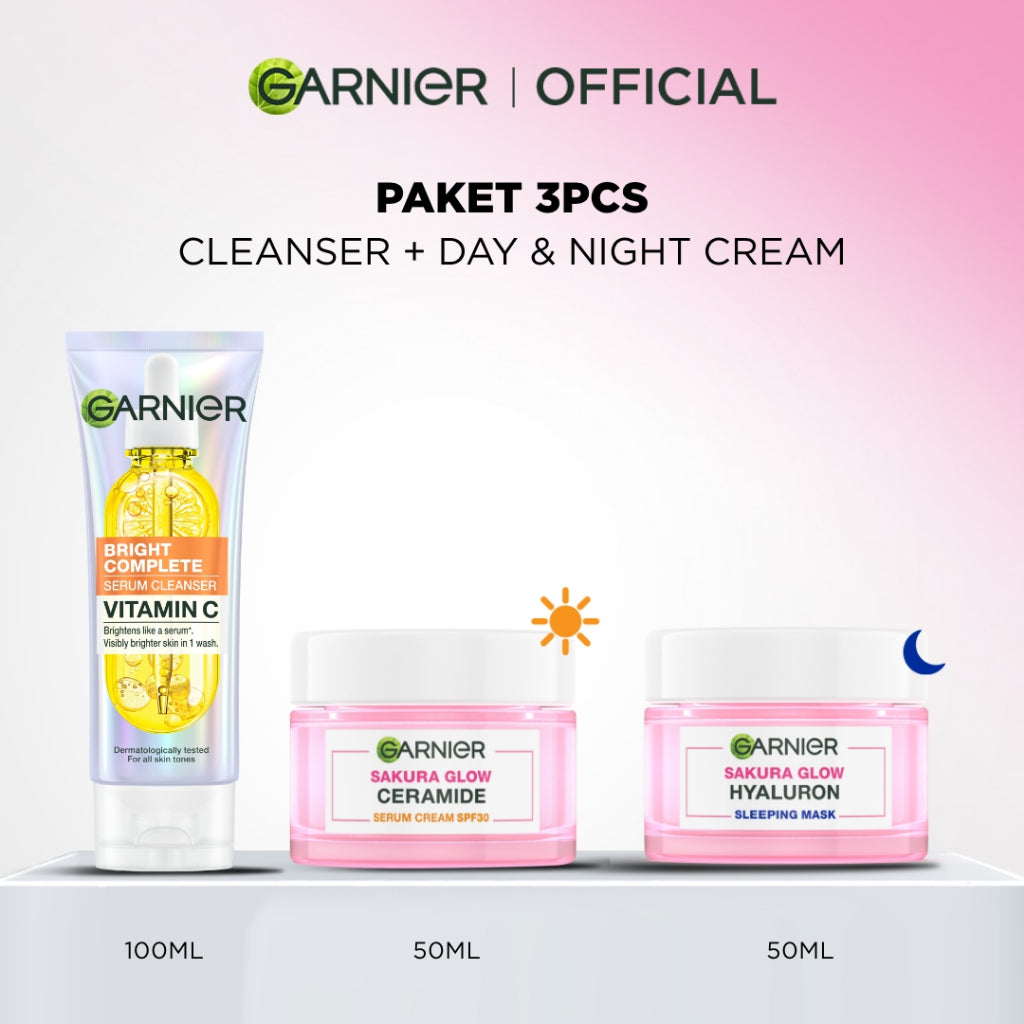 [PAKET HEMAT ISI 2] Garnier Perfect Simple Set Day Cream & Night Cream 50 ml Krim Siang & Krim Malam Mencerahkan Bundle Paket Skincare 1 set lengkap moisturizer tone up Untuk Kulit Cerah & Glowing pelembab wajah cream pemutih wajah glowing cepat