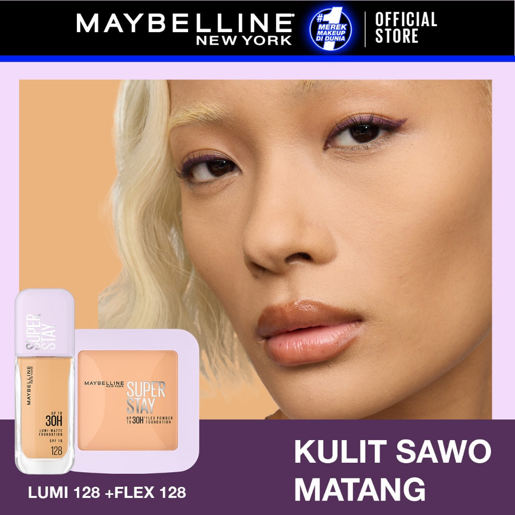 [BARU HANYA DI SHOPEE] MAYBELLINE OFFICIAL Superstay Unbreakable Duo - Superstay Lumi Matte Foundation + Superstay Flex Powder Foundation Liquid Foundation Ringan Tahan Lama Two-Way Cake Oil Control Transferproof Waterproof Skintone Paket Complexion