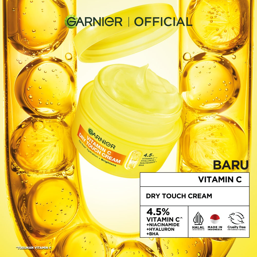 [NEW LAUNCH] GARNIER Mochi Dry Touch Cream Moisturizer Pelembab Wajah Skin Barrier 4.5% Vitamin C / Niacinamide / Salicylic Acid 30ml & 50ml Skincare Set Krim Siang Krim Malam Day Cream Serum Tone Up Mosturizer Mousturizer Cream Pemutih Wajah