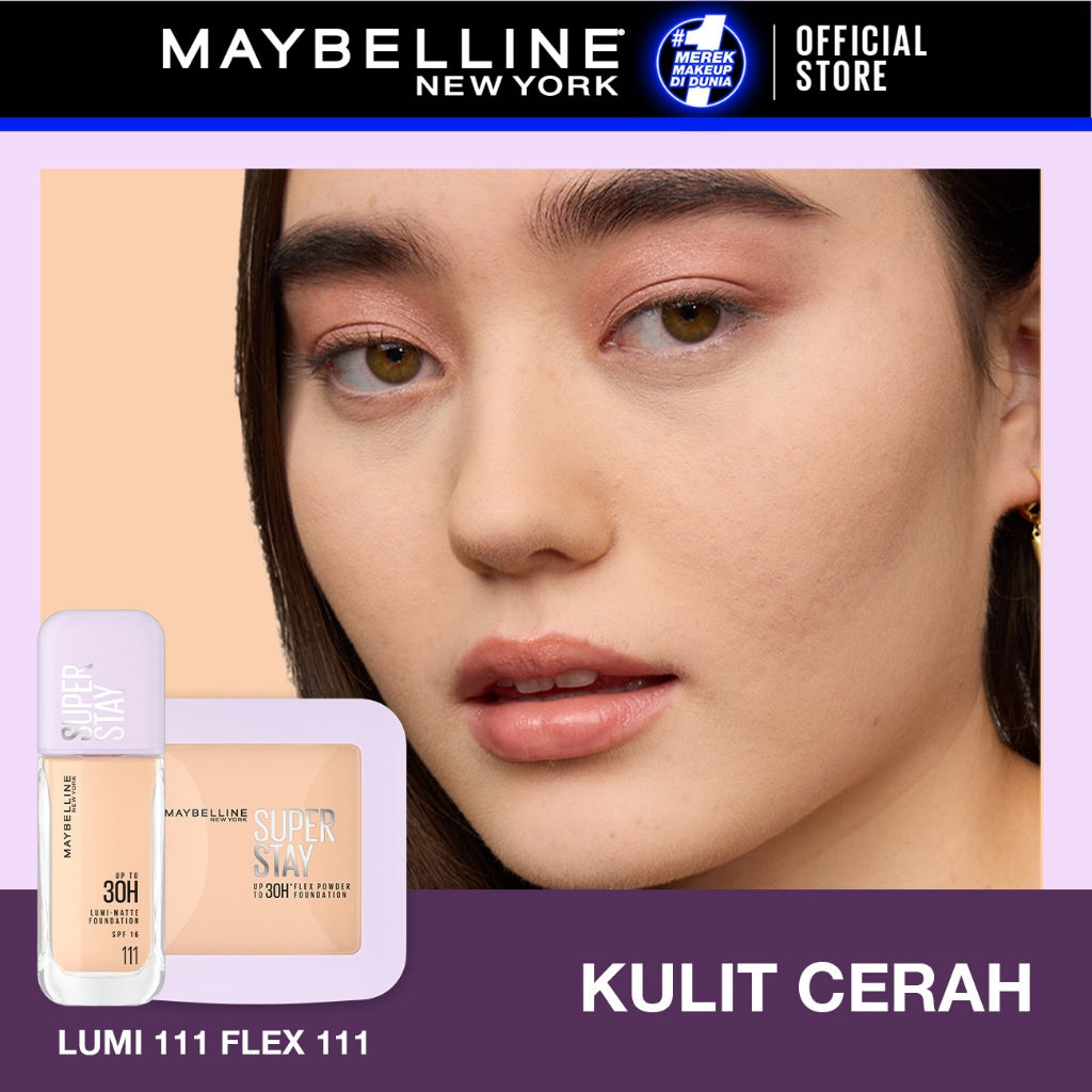 [BARU HANYA DI SHOPEE] MAYBELLINE OFFICIAL Superstay Unbreakable Duo - Superstay Lumi Matte Foundation + Superstay Flex Powder Foundation Liquid Foundation Ringan Tahan Lama Two-Way Cake Oil Control Transferproof Waterproof Skintone Paket Complexion