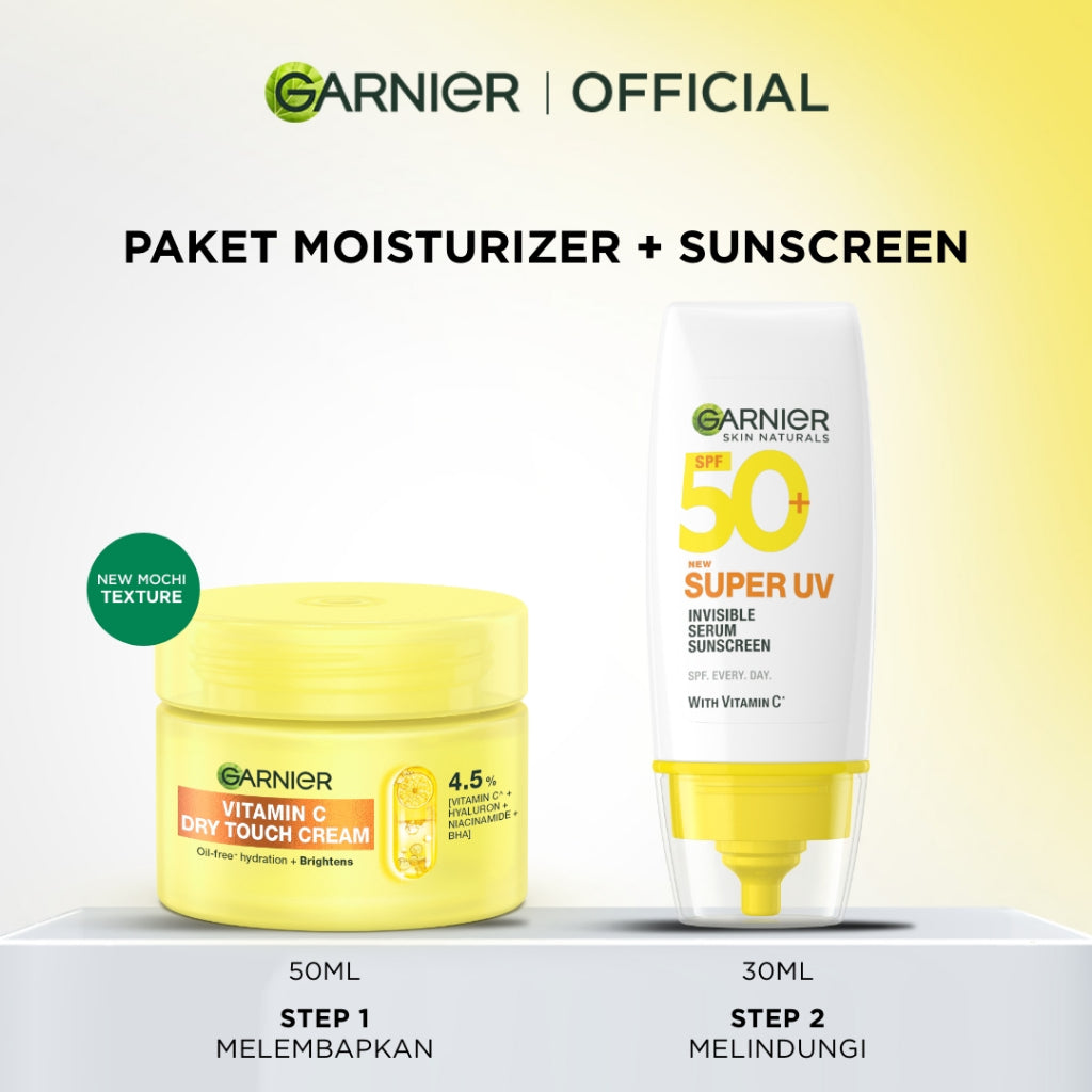 [PAKET HEMAT ISI 2] GARNIER Super UV Serum Sunscreen ALL VARIANT SPF 50+ PA++++ Vitamin C Skincare - 30ml Sunblock Mencerahkan Wajah Sunscreen SPF 50 PA ++++