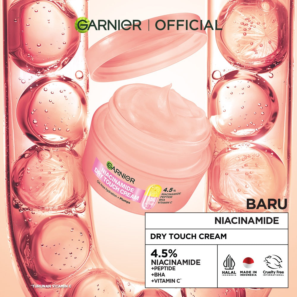[NEW LAUNCH] GARNIER Mochi Dry Touch Cream Moisturizer Pelembab Wajah Skin Barrier 4.5% Vitamin C / Niacinamide / Salicylic Acid 30ml & 50ml Skincare Set Krim Siang Krim Malam Day Cream Serum Tone Up Mosturizer Mousturizer Cream Pemutih Wajah