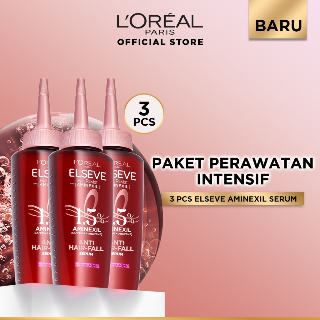 [BARU] L'Oreal Paris Elseve Aminexil Serum  - Anti Hair-Fall Serum With Aminexil - 102ml -  Perawatan Kekuatan Rambut, yang Rambutnya patah , Rambut Rontok, Serum Kulit Kepala.