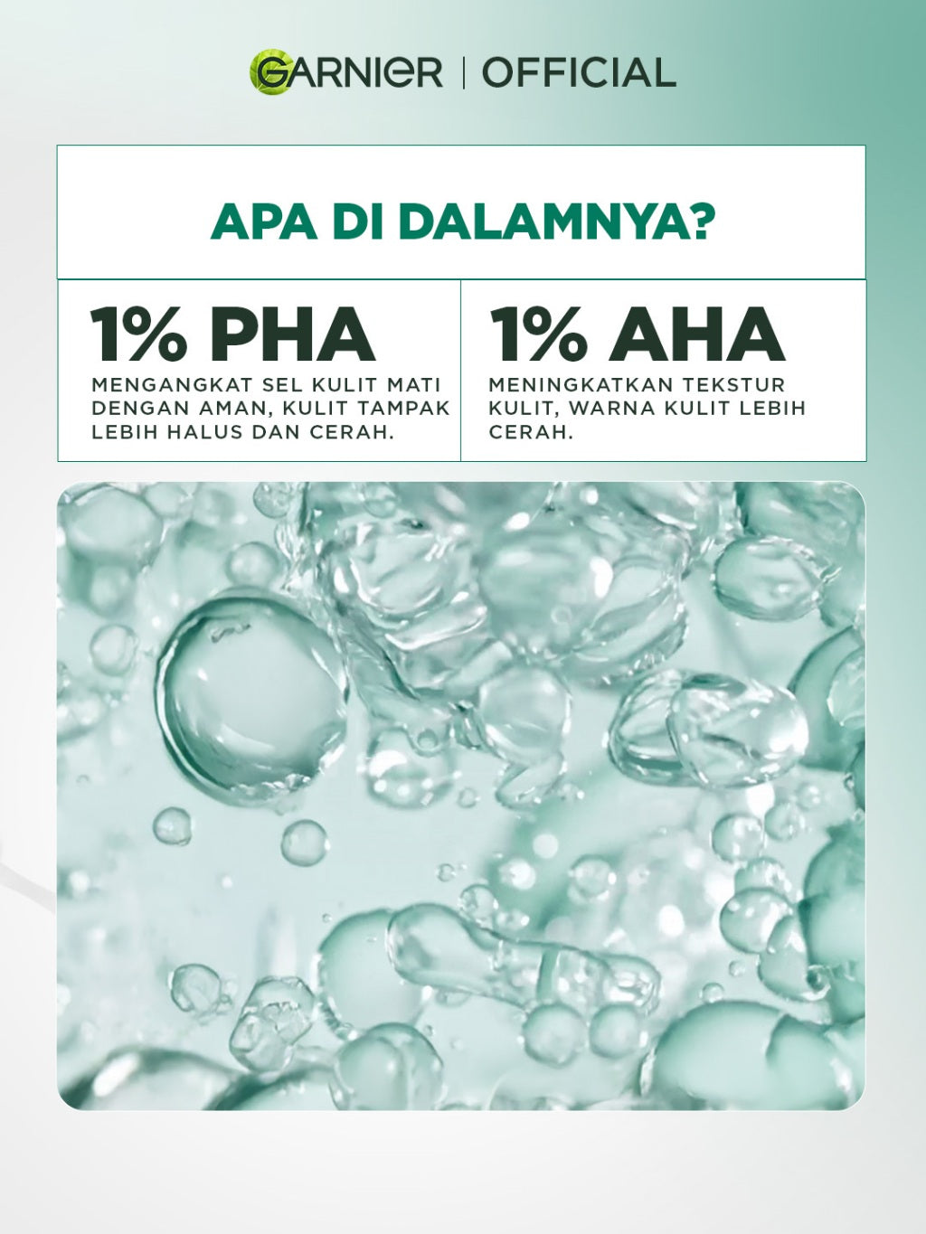 BARU Garnier Micellar Water Peeling Exfoliating 1% AHA + PHA - 400ml Skincare Pembersih Wajah & Make up untuk mengangkat sel kulit mati