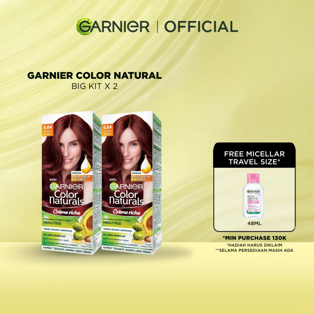 [PAKET HEMAT ISI 2] GARNIER Color Naturals Ultra Color Big Kit 105ml x2 - Cat Rambut Pewarna Rambut Permanent