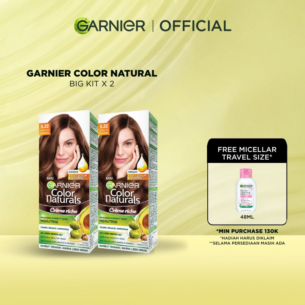 [PAKET HEMAT ISI 2] GARNIER Color Naturals Ultra Color Big Kit 105ml x2 - Cat Rambut Pewarna Rambut Permanent