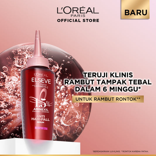 [BARU] L'Oreal Paris Elseve Aminexil Serum  - Anti Hair-Fall Serum With Aminexil - 102ml -  Perawatan Kekuatan Rambut, yang Rambutnya patah , Rambut Rontok, Serum Kulit Kepala.