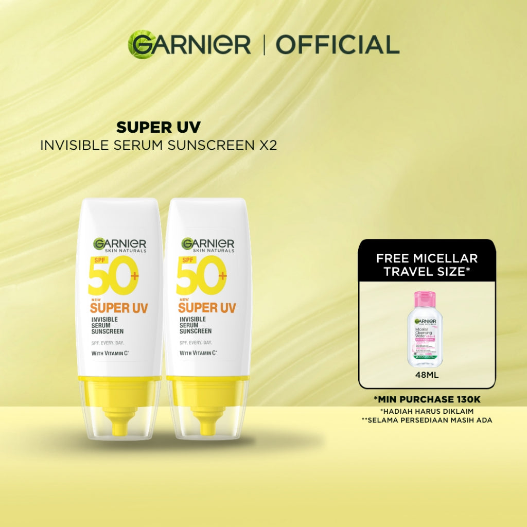[PAKET HEMAT ISI 2] GARNIER Super UV Serum Sunscreen ALL VARIANT SPF 50+ PA++++ Vitamin C Skincare - 30ml Sunblock Mencerahkan Wajah Sunscreen SPF 50 PA ++++