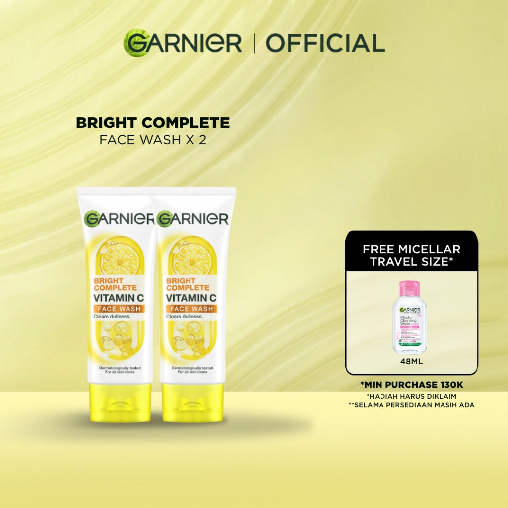 [PAKET HEMAT ISI 2] GARNIER Facial Wash ALL VARIANT 100ML Vitamin C Ceramide Ani Acne Skincare Pembersih Wajah sabun cuci muka sabun muka glowing dan memutihkan Bright Complete Sakura Glow