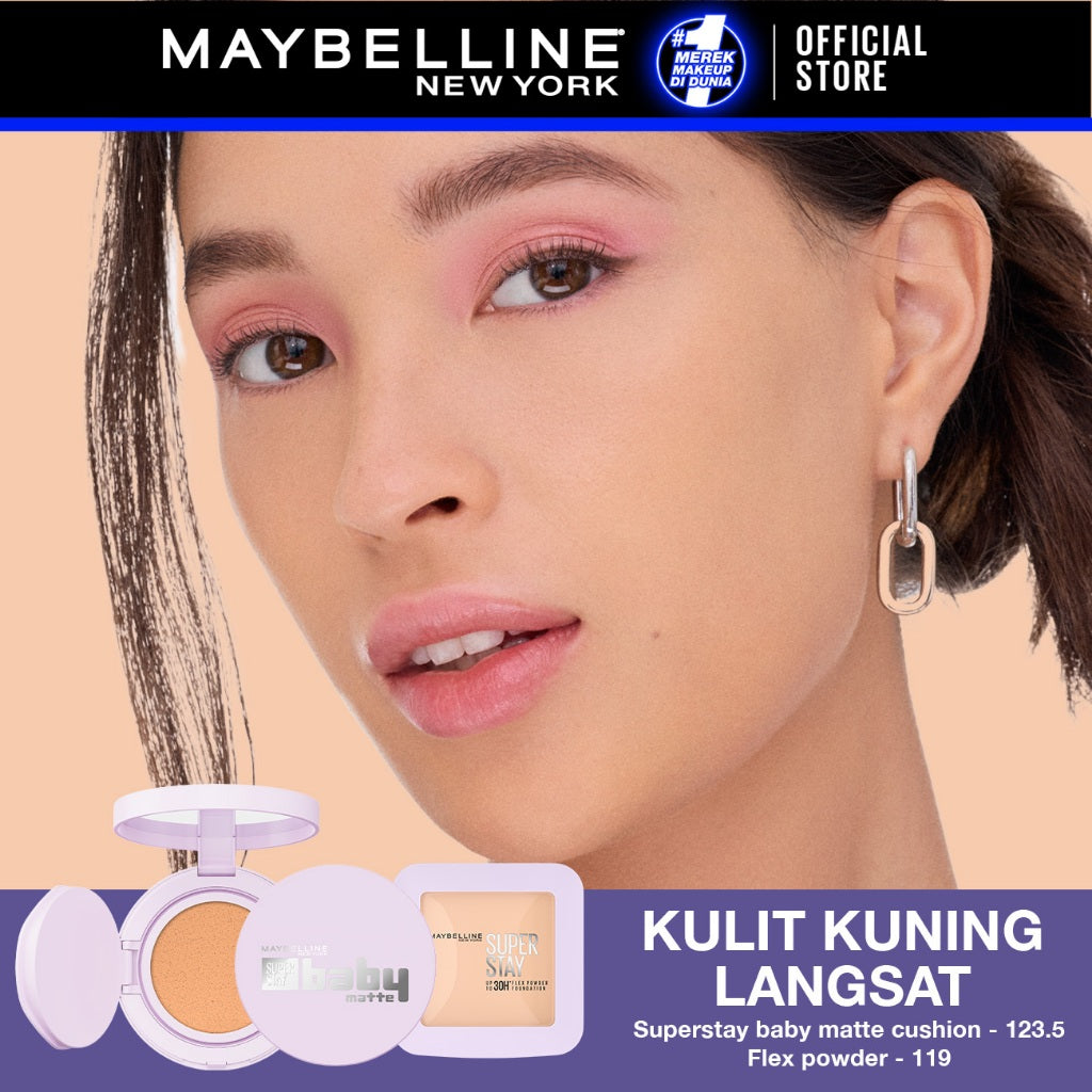 MAYBELLINE OFFICIAL Superstay Unbreakable Duo - Superstay Baby Matte Cushion + Superstay Flex Powder Foundation