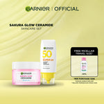 GARNIER Paket Skincare 1 Set Lengkap Sakura Glow Ceramide Skin Barrier 2pcs 3pcs 5pcs| Day Cream Tone Up Mencerahkan moisturizer pelembab Facial Wash Sunscreen