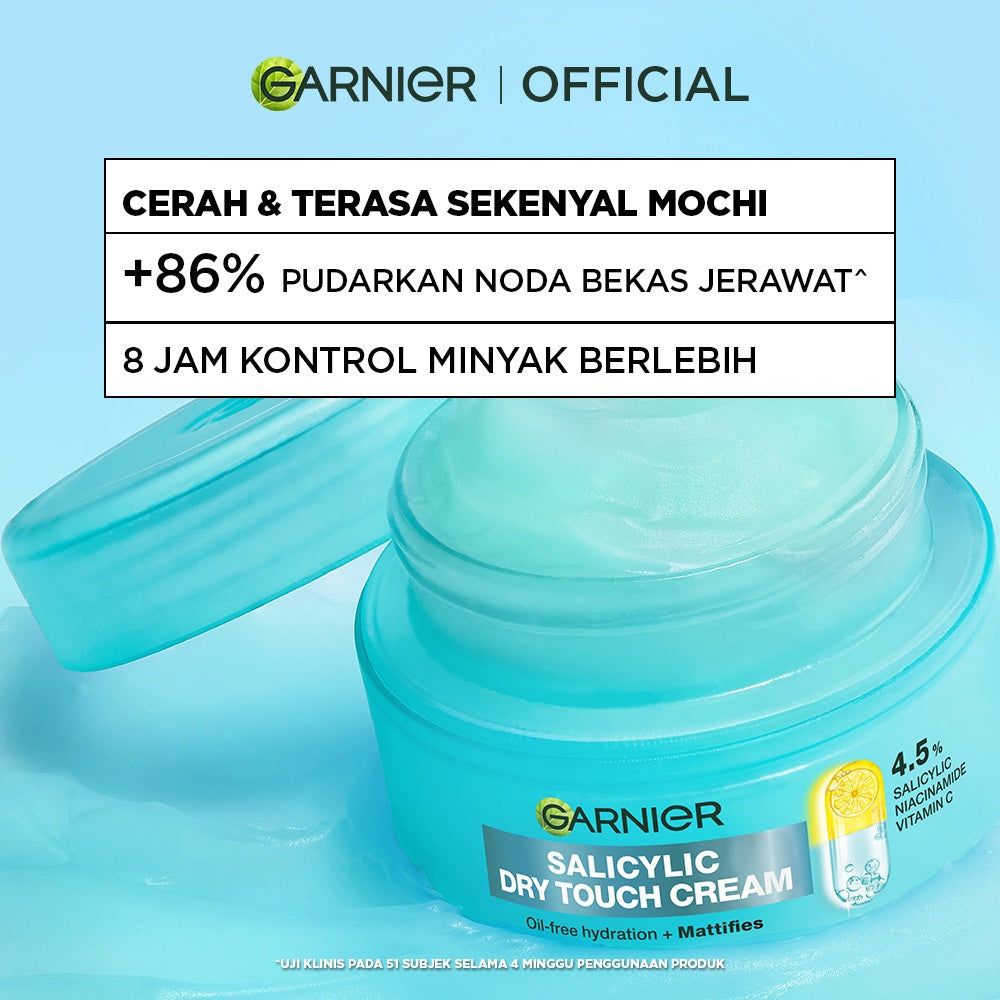 [NEW LAUNCH] GARNIER Mochi Dry Touch Cream Moisturizer Pelembab Wajah Skin Barrier 4.5% Vitamin C / Niacinamide / Salicylic Acid 30ml & 50ml Skincare Set Krim Siang Krim Malam Day Cream Serum Tone Up Mosturizer Mousturizer Cream Pemutih Wajah
