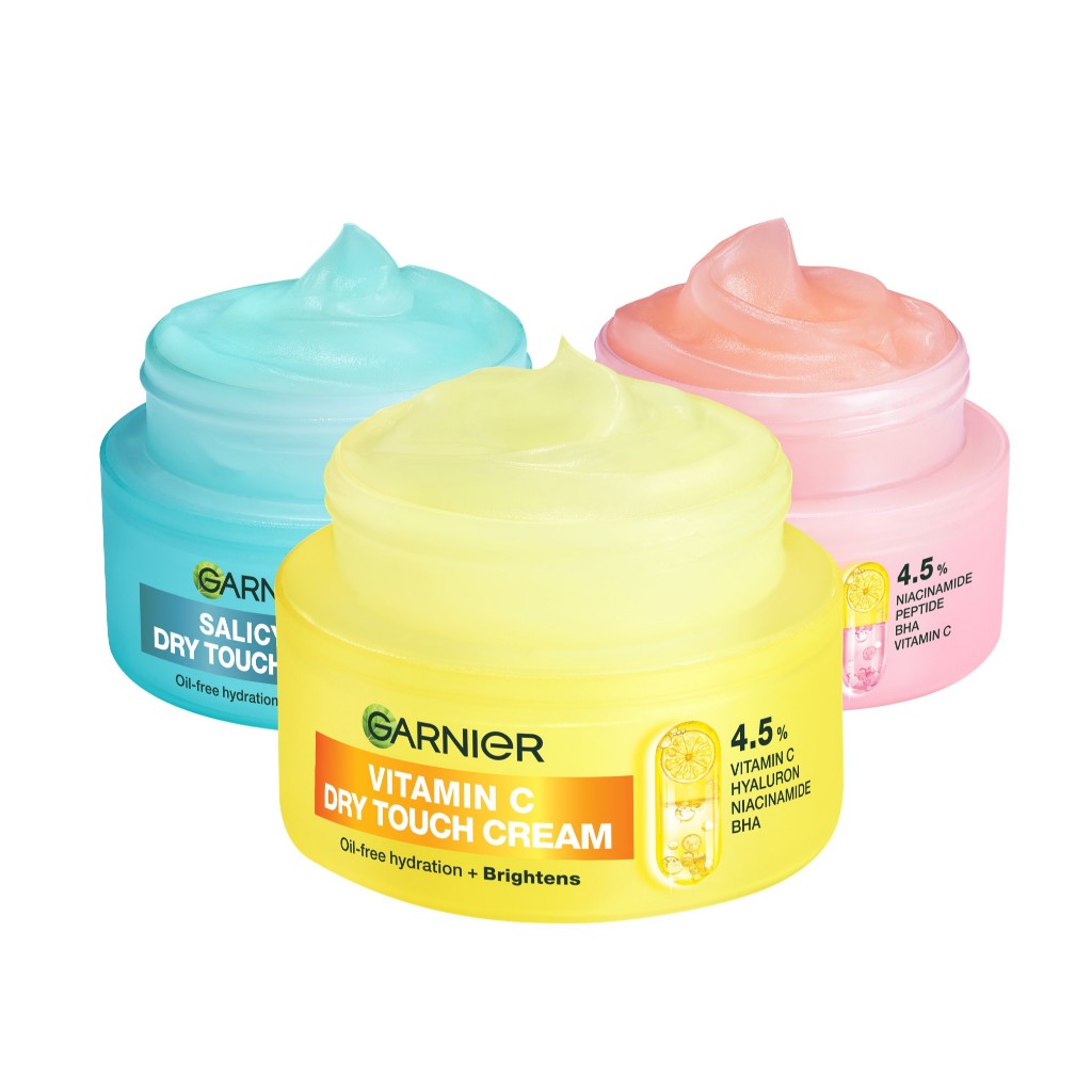 [NEW LAUNCH] GARNIER Mochi Dry Touch Cream Moisturizer Pelembab Wajah Skin Barrier 4.5% Vitamin C / Niacinamide / Salicylic Acid 30ml & 50ml Skincare Set Krim Siang Krim Malam Day Cream Serum Tone Up Mosturizer Mousturizer Cream Pemutih Wajah