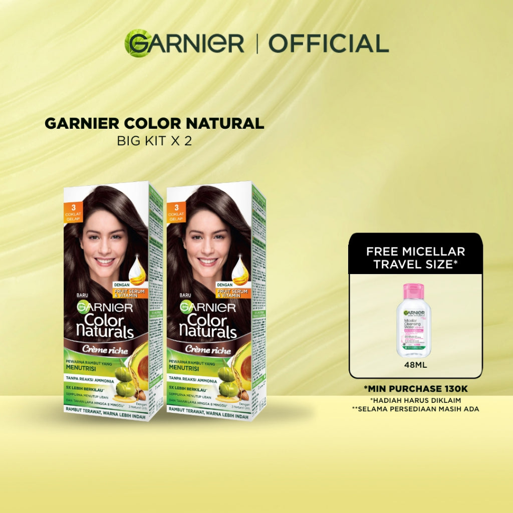 [PAKET HEMAT ISI 2] GARNIER Color Naturals Ultra Color Big Kit 105ml x2 - Cat Rambut Pewarna Rambut Permanent