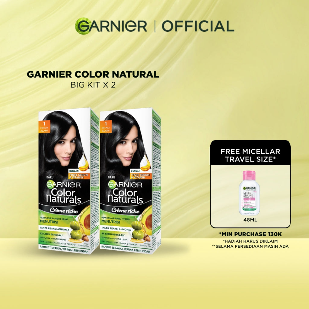 [PAKET HEMAT ISI 2] GARNIER Color Naturals Ultra Color Big Kit 105ml x2 - Cat Rambut Pewarna Rambut Permanent