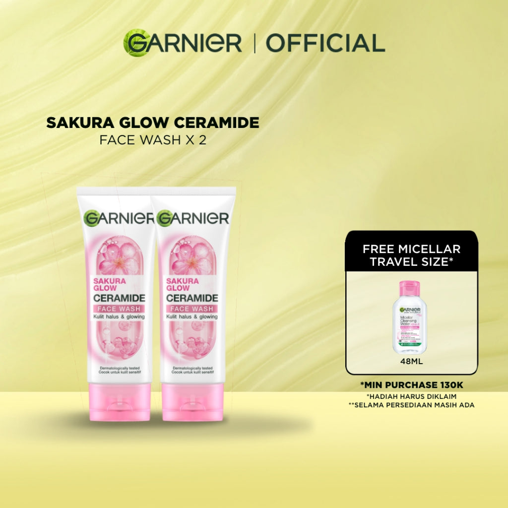 [PAKET HEMAT ISI 2] GARNIER Facial Wash ALL VARIANT 100ML Vitamin C Ceramide Ani Acne Skincare Pembersih Wajah sabun cuci muka sabun muka glowing dan memutihkan Bright Complete Sakura Glow
