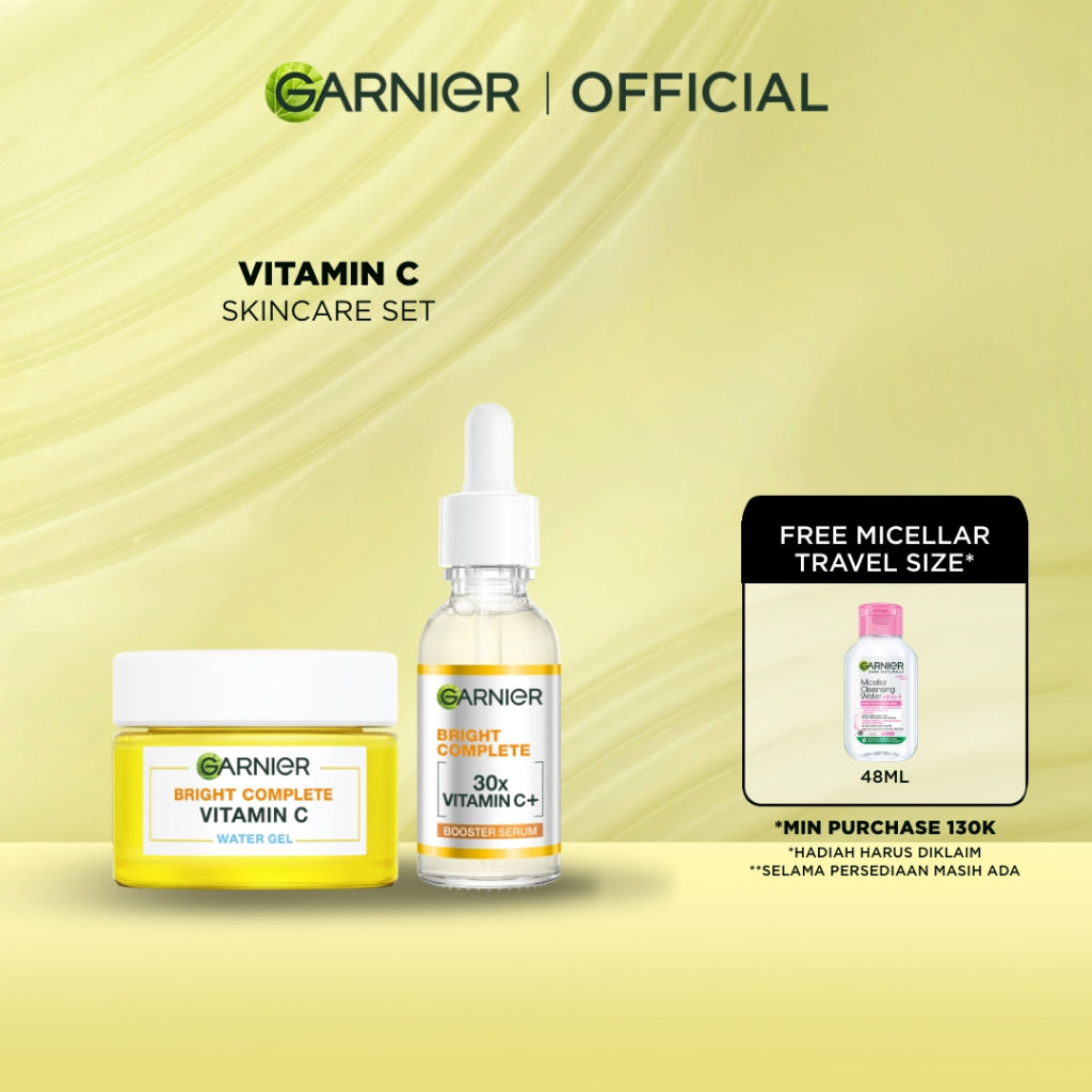 GARNIER Paket Skincare 1 Set Lengkap Vitamin C Brightening 2pcs 3pcs 5pcs| Day Cream Tone Up Mencerahkan Moisturizer Pelembab Facial Wash Sunscreen