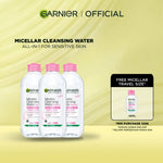 [PAKET HEMAT ISI 3] GARNIER Micellar Water Pink 400ml Skincare Cleansing - Pembersih Wajah & Make up Pink Blue Oil Vitamin C Rose Peeling Exfoliating Skincare Cleansing