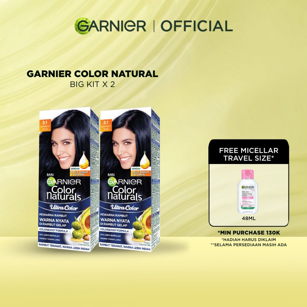 [PAKET HEMAT ISI 2] GARNIER Color Naturals Ultra Color Big Kit 105ml x2 - Cat Rambut Pewarna Rambut Permanent