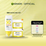 [PAKET HEMAT ISI 3] GARNIER Paket Skincare 1 set lengkap Complete Kit Vitamin C Day Cream 50ml + Night Cream 50ml + Sunscreen Serum Mencerahkan Bundle Paket  moisturizer tone up pelembab wajah cream pemutih wajah glowing cepat