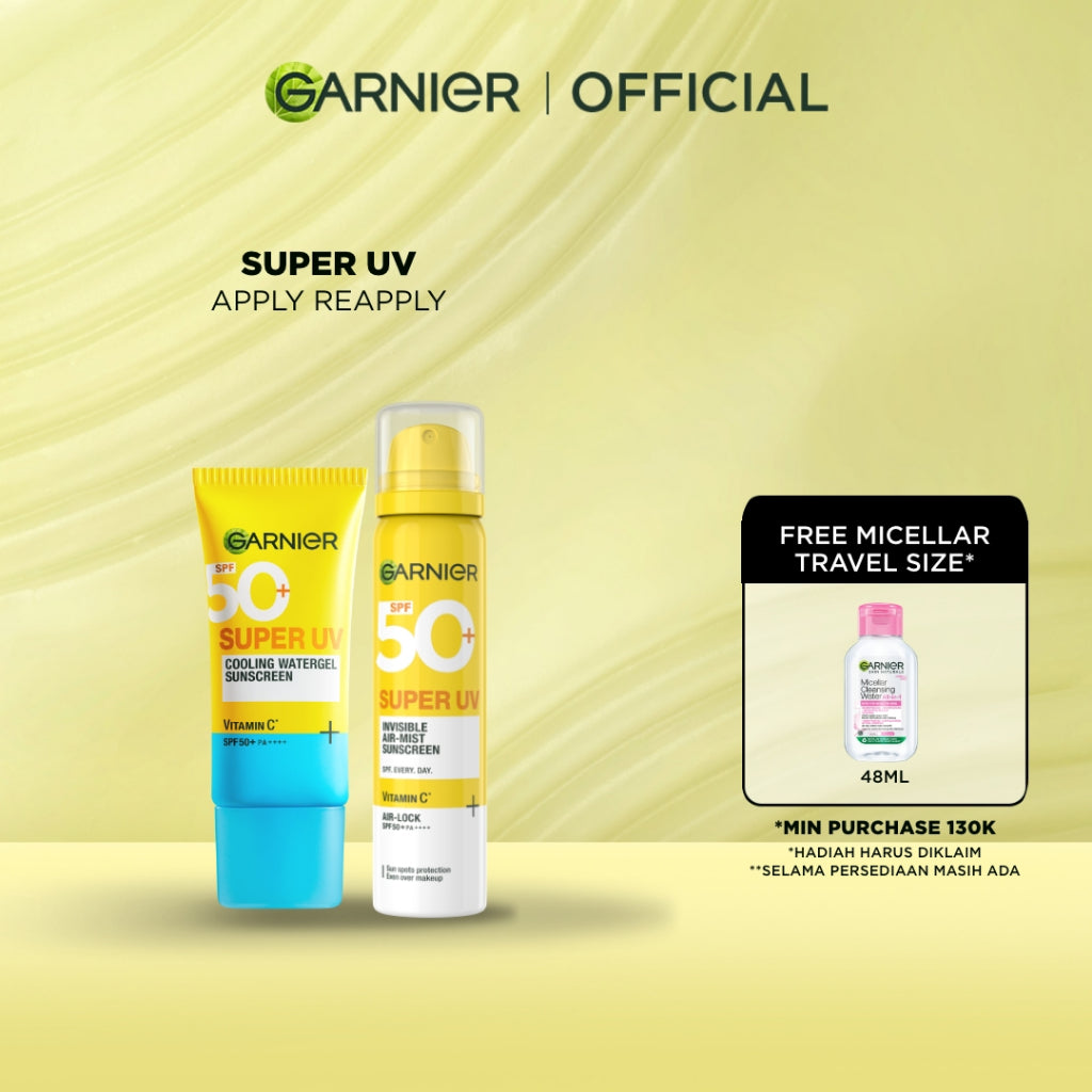 [PAKET HEMAT ISI 2] GARNIER Super UV Serum Sunscreen ALL VARIANT SPF 50+ PA++++ Vitamin C Skincare - 30ml Sunblock Mencerahkan Wajah Sunscreen SPF 50 PA ++++