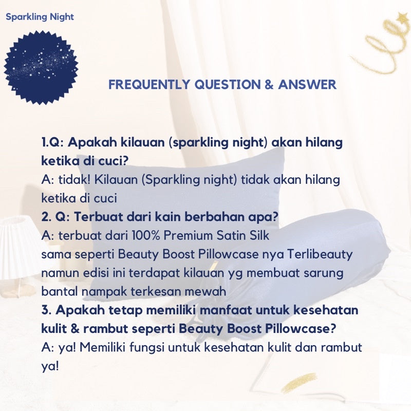 LIMITED EDITION! Sarung Bantal dan Guling PREMIUM Satin Silk Sparkling Night