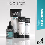 J-GLOW FOR MEN - Paket Brightening Perawatan Wajah Pria Agar Tidak Kusam Paket Skincare Pria Glowing (Diformulasikan Khusus Kulit Normal & Kering) - 4 Pcs