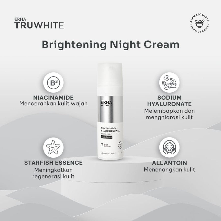 ERHA Truwhite Bundle Complete Brightening Series - Paket Lengkap 5PCS Hemat Serum, Day Night Cream Moisturizer, Toner & Face Wash Untuk Wajah Cerah Plumpy & Glowing  I Vitamin C/Vit , Niacinamide, Tranexamic Acid, Zinc Gluconate