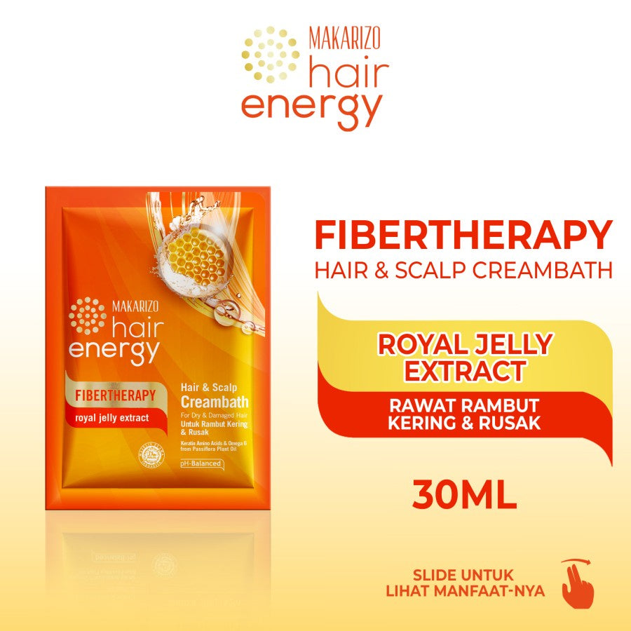 PAKET ISI 2 - Makarizo Hair Energy Fibertherapy Hair & Scalp Creambath Royal Jelly 30 gr