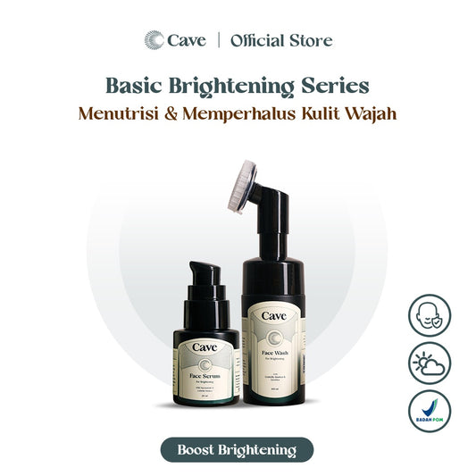 CAVE Basic Brightening Series -  Paket Skincare Sabun Wajah dan Serum Wajah Membantu Membersihkan Menutrisi & Mencerahkan Wajah