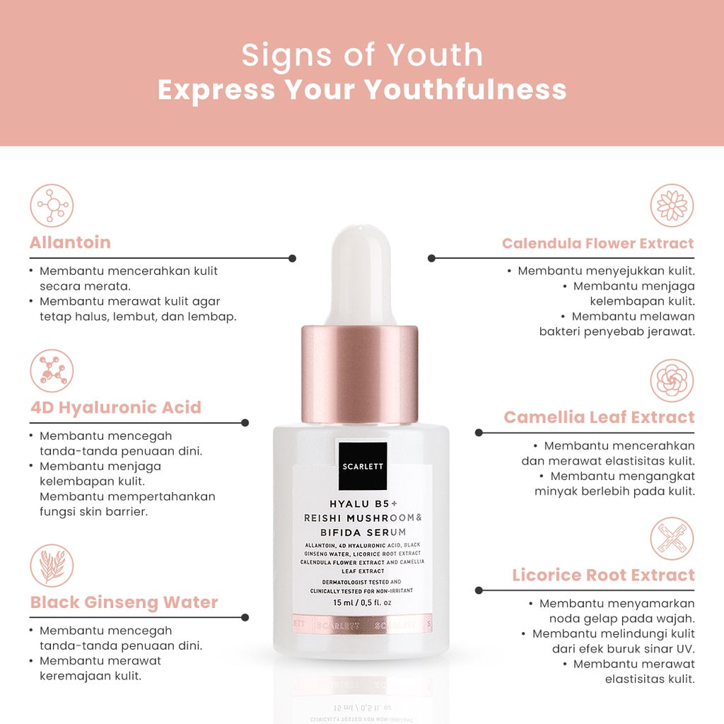 Scarlett Whitening - Hyalu B5 + Reishi Mushroom & Bifida Serum