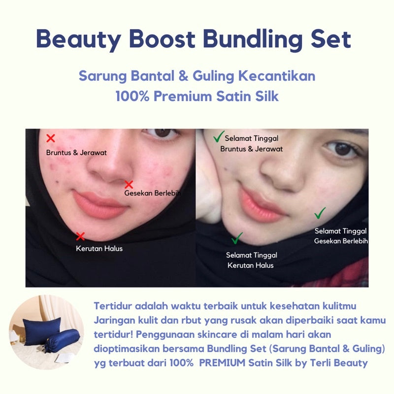 LIMITED EDITION! Sarung Bantal dan Guling PREMIUM Satin Silk Sparkling Night