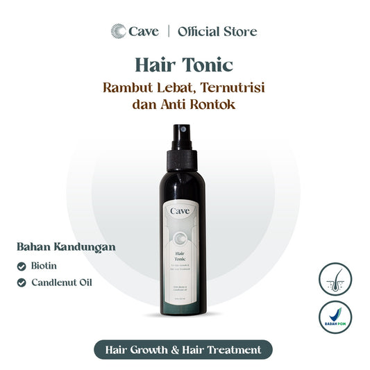 CAVE Hair Tonic 150 ml - Penumbuh Pemanjang Pelebat Rambut Pria Mengurangi Rontok & Kebotakan
