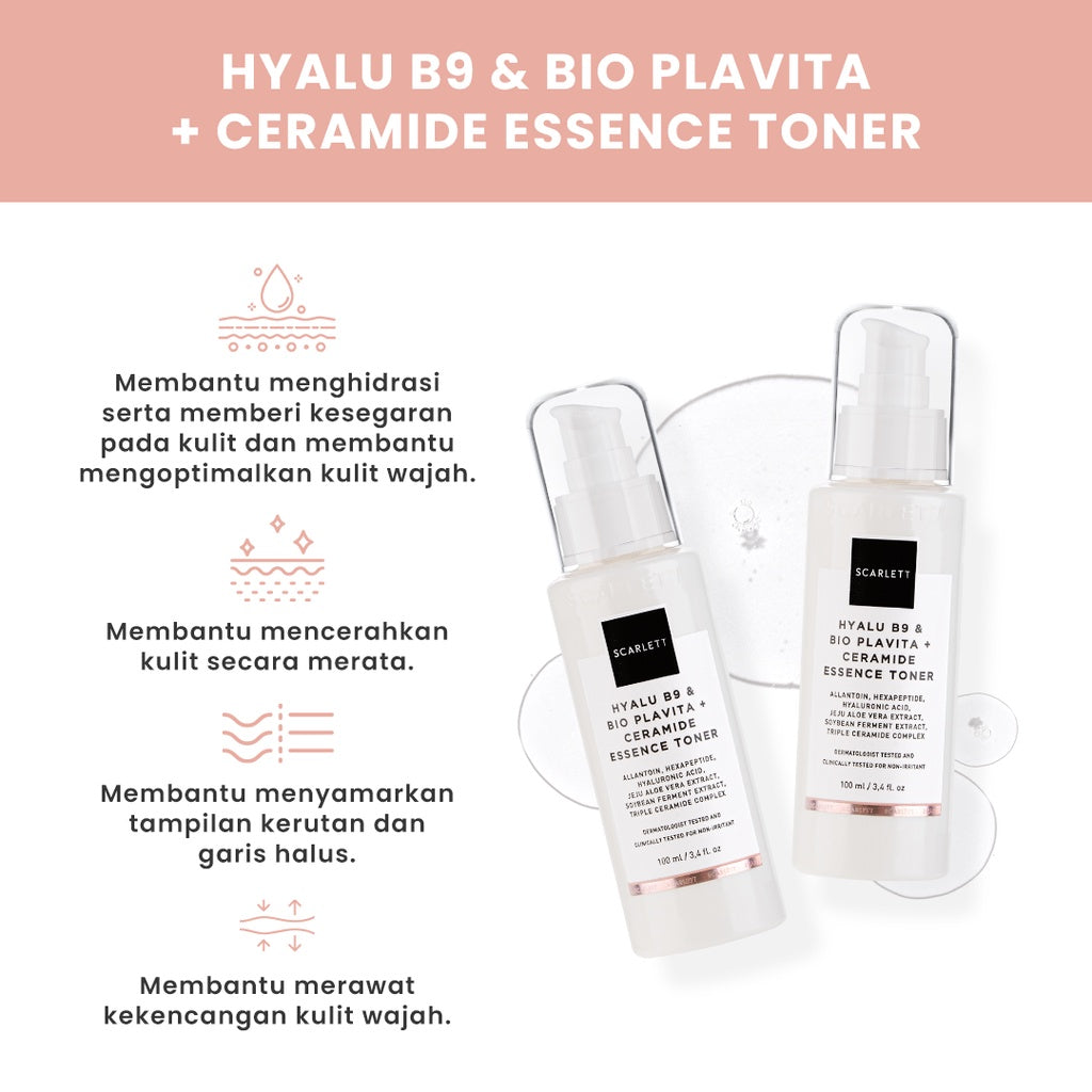 Scarlett Whitening - Hyalu B9 + Bio Plavita & Ceramide Essence Toner