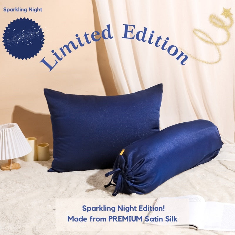 LIMITED EDITION! Sarung Bantal dan Guling PREMIUM Satin Silk Sparkling Night