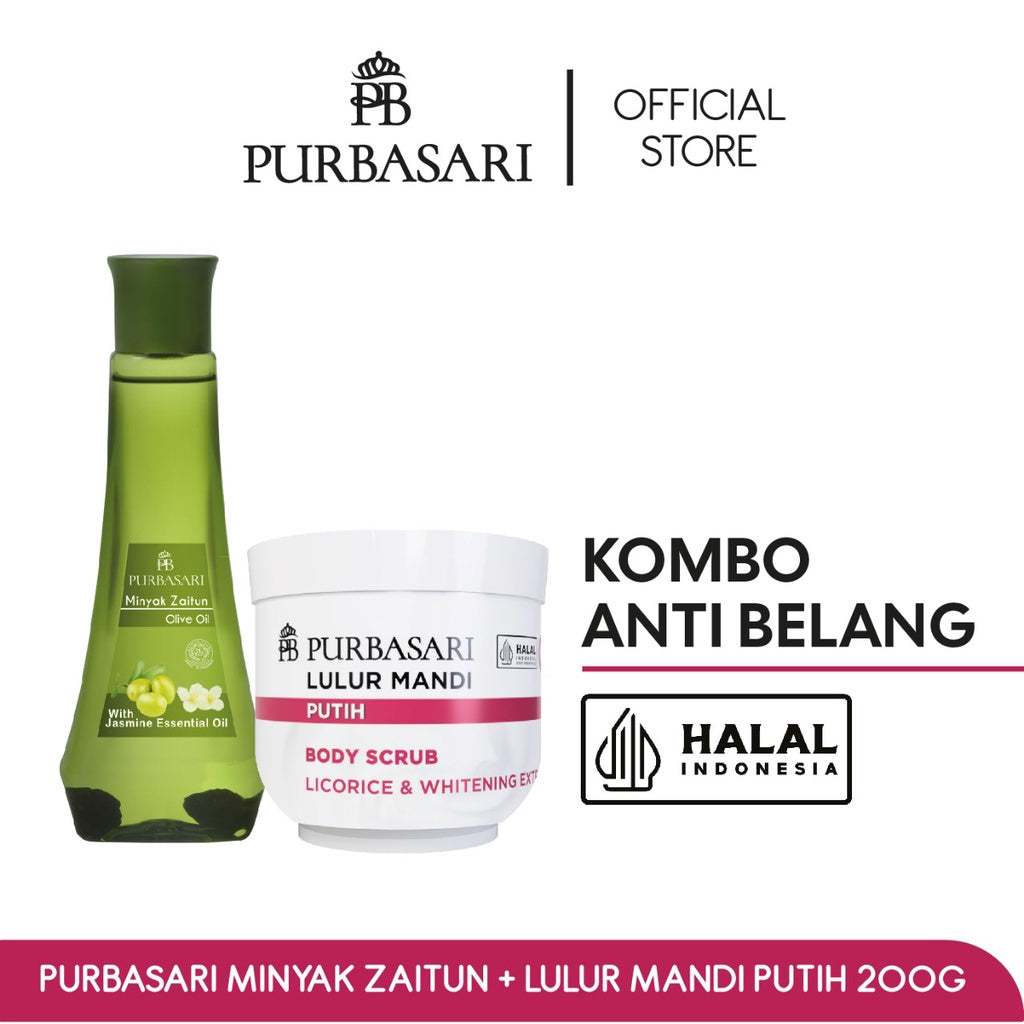 Kombo Anti Belang - Purbasari Minyak Zaitun & Purbasari Lulur Mandi 200gr
