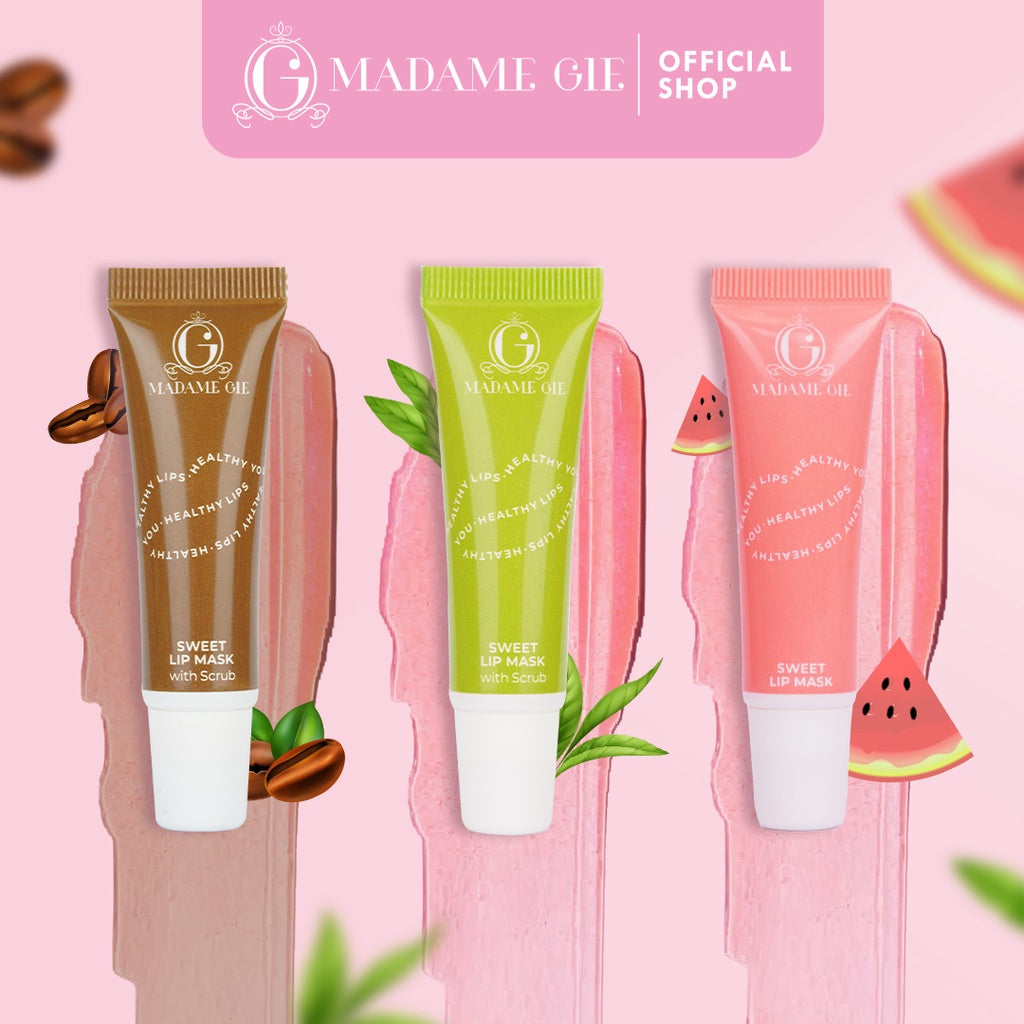 [BELI 2 LEBIH HEMAT]  [FLASH SALE] Madame Gie Sweet Lip Mask - Lip Scrub Vitamin E, Lip Balm, Moisturizer, Serum Bibir Cerah