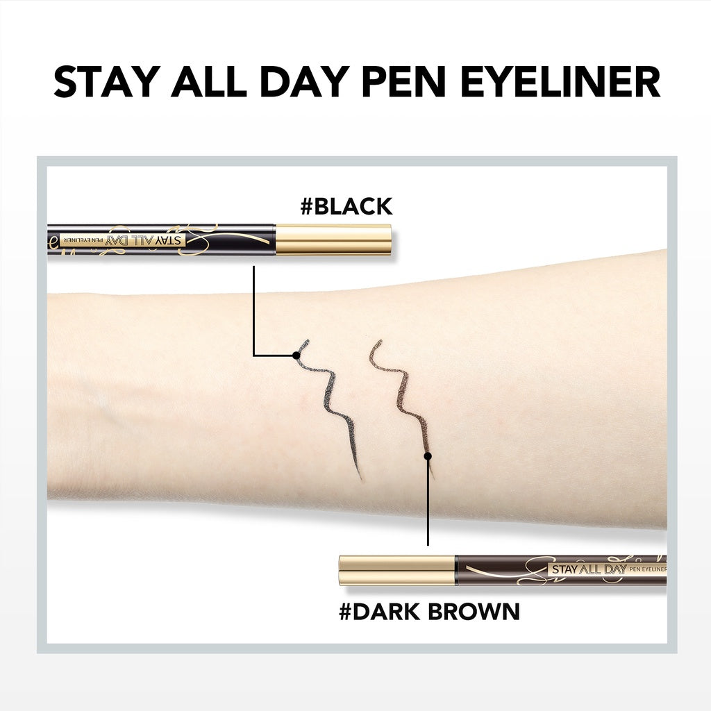 YOU Stay All Day Pen Eyeliner Waterproof Tahan Hingga 24 Jam Kosmetik Mata HItam