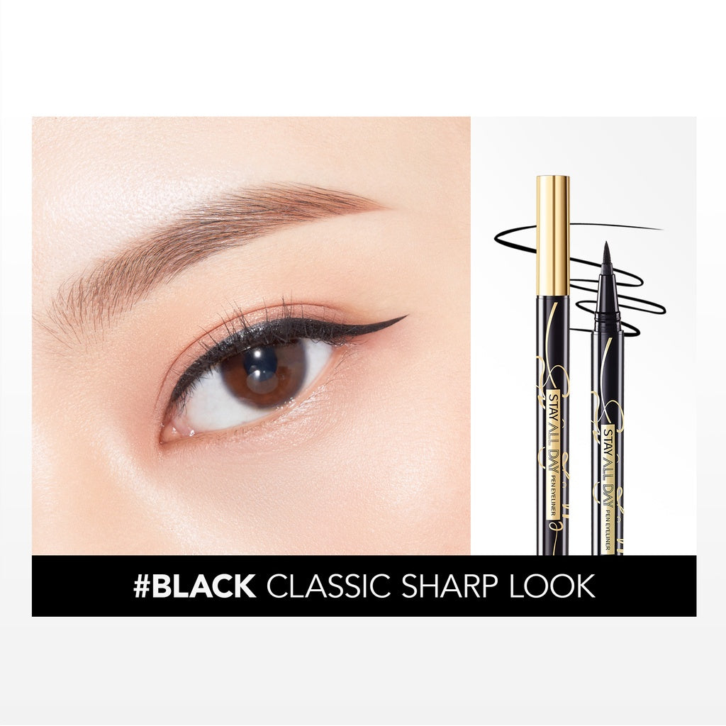 YOU Stay All Day Pen Eyeliner Waterproof Tahan Hingga 24 Jam Kosmetik Mata HItam