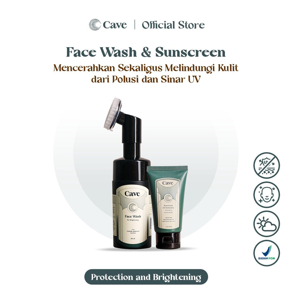 CAVE Face Wash For Brightening + Sunscreen UV Protection