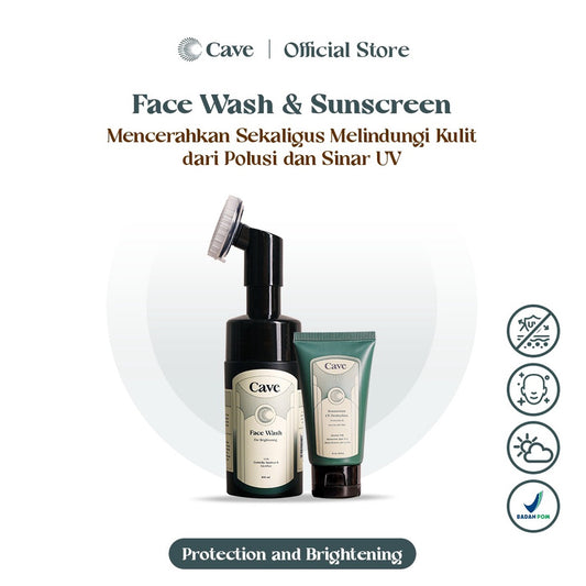 CAVE Face Wash For Brightening + Sunscreen UV Protection