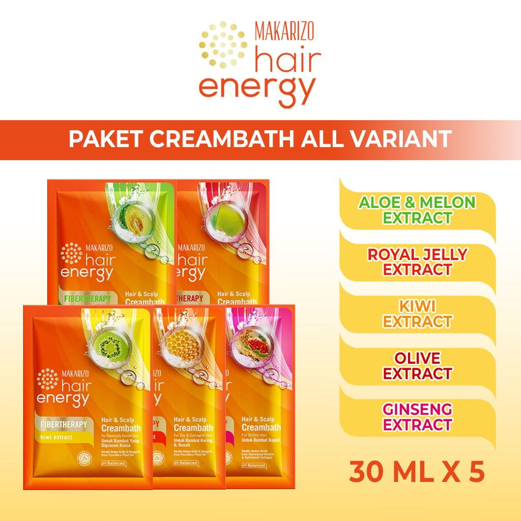 Makarizo Trial Kit Paket Creambath All Variant isi 5 30mL