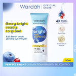 WARDAH Perfect Bright Creamy Foam Bright Oil Control Facial Wash Untuk Kulit Berminyak Mengontrol Produksi Minyak Hingga 12 Jam dan Membersihkan Kulit Tanpa Rasa Ketarik Cerah Sehat Bebas Kilap - Skincare